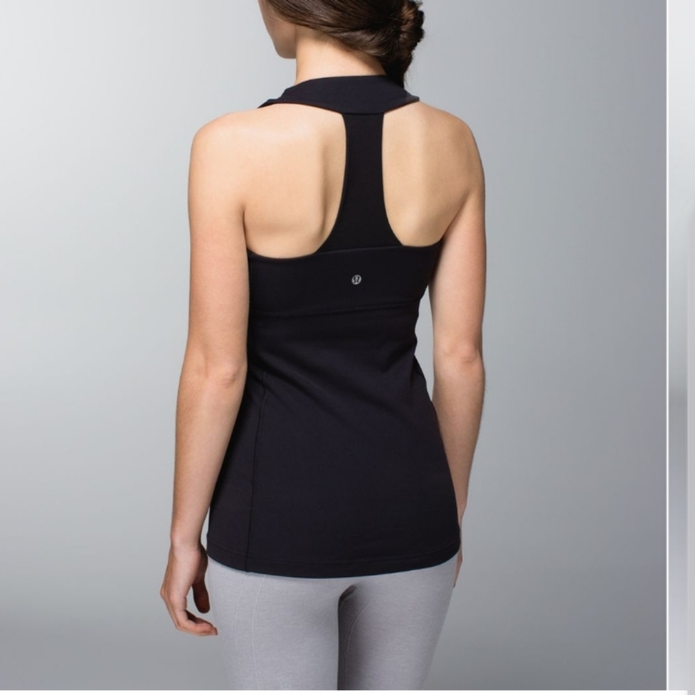 Lululemon Scoop Neck Tank Black Sports Workout Women's sz 8